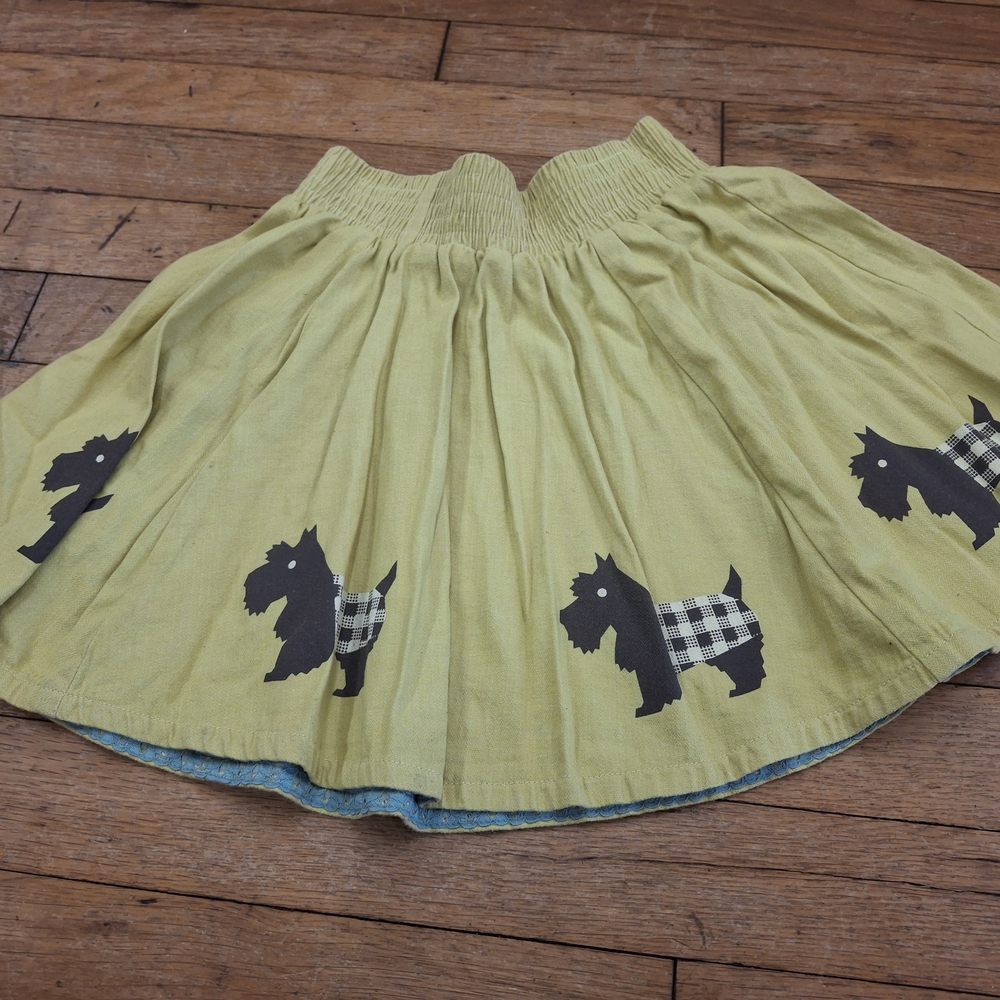 Matilda Jane Yellow Skirt with Dog Pattern